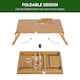 image 4 of HOMCOM Portable Laptop Desk Notebook Tray PC Bed Table Drawer Adjustable Bamboo