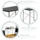image 2 of Harbour Housewares Industrial Office Desk & Chair Set - Black/Black - Computer Desk Wooden Desk Laptop Desk PC Desk Black