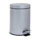 image 1 of Harbour Housewares Bathroom Pedal Bin - 3L - Matt Grey - Round Stainless Steel Slim Rubbish Dustbin Lid and Inner Liner Bucket