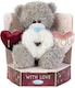 image 1 of Me to You Tatty Teddy Plush Bear Holding Three Embroidered Hearts Official Collection