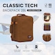 image 2 of CabinZero Classic Tech Backpack 28L, Underseat Approved Cabin Bag with Padded Laptop Sleeve | Brown | Cinnamon