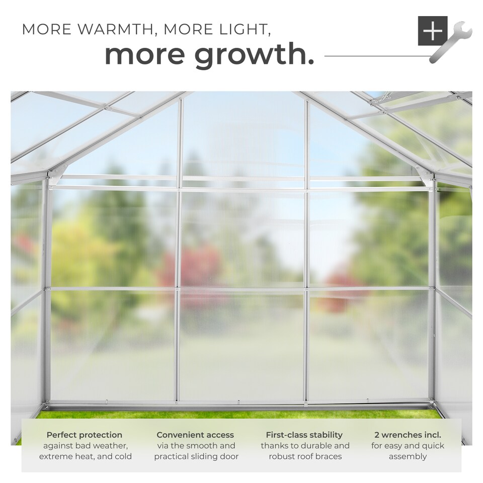 image 1 of Aluminium greenhouse, UV-resistant, 185x190x195cm