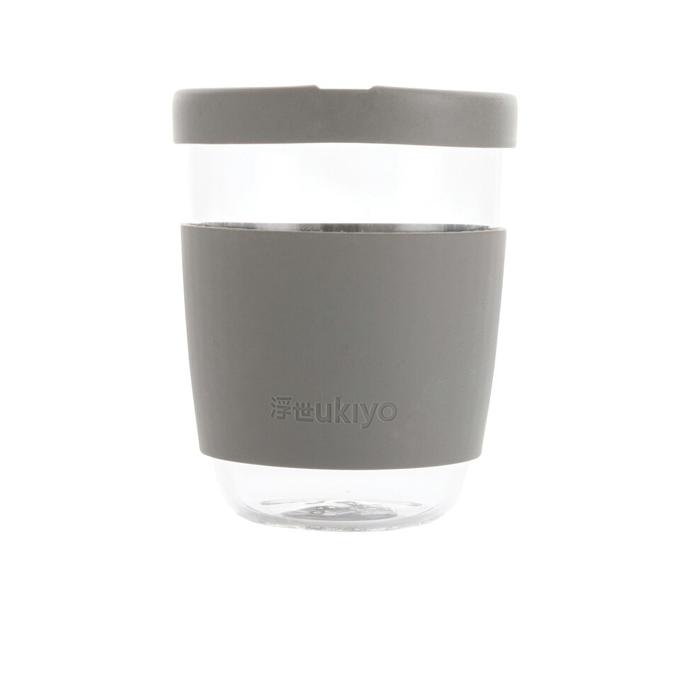 image 1 of Ukiyo 360ml Borosilicate Glass Cup - Grey - One Size
