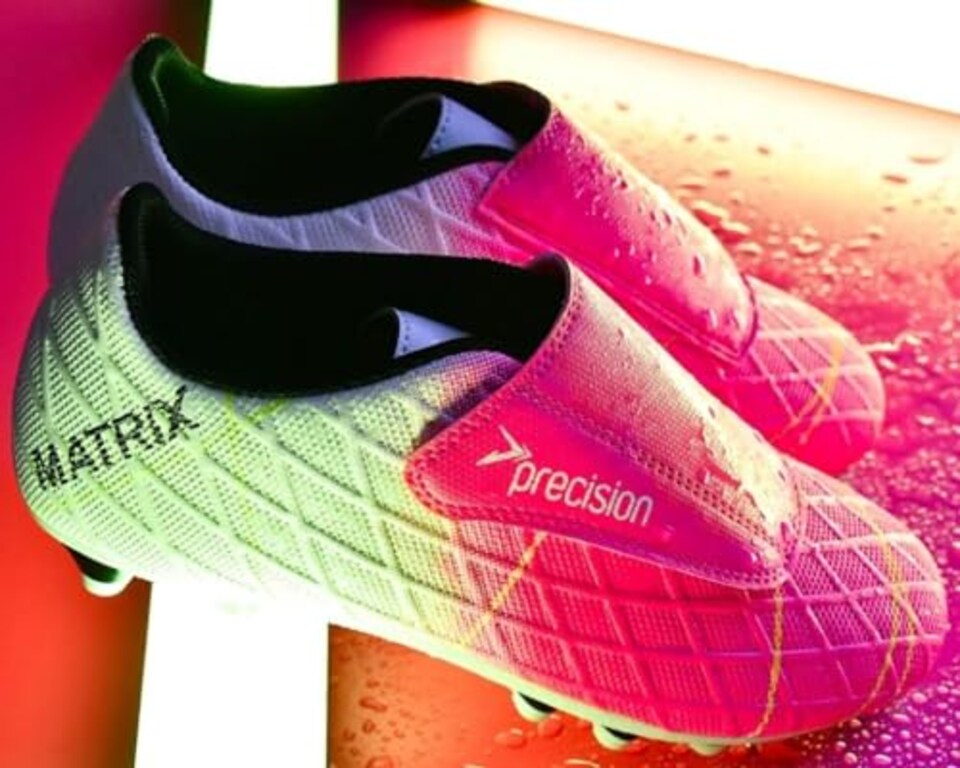 image 1 of Precision Matrix Firm Ground Football Boots, Kids Laceless Secure Fit, Comfortable, Durable, Ideal For Junior Footballers, Fuchsia Pink, Size 1 UK