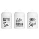 image 1 of Interiors by Premier Set Of 3 Round Canisters, Fun Printed Metal Storage Tins With Humorous Labels, Ideal For Tea, Coffee, Sugar