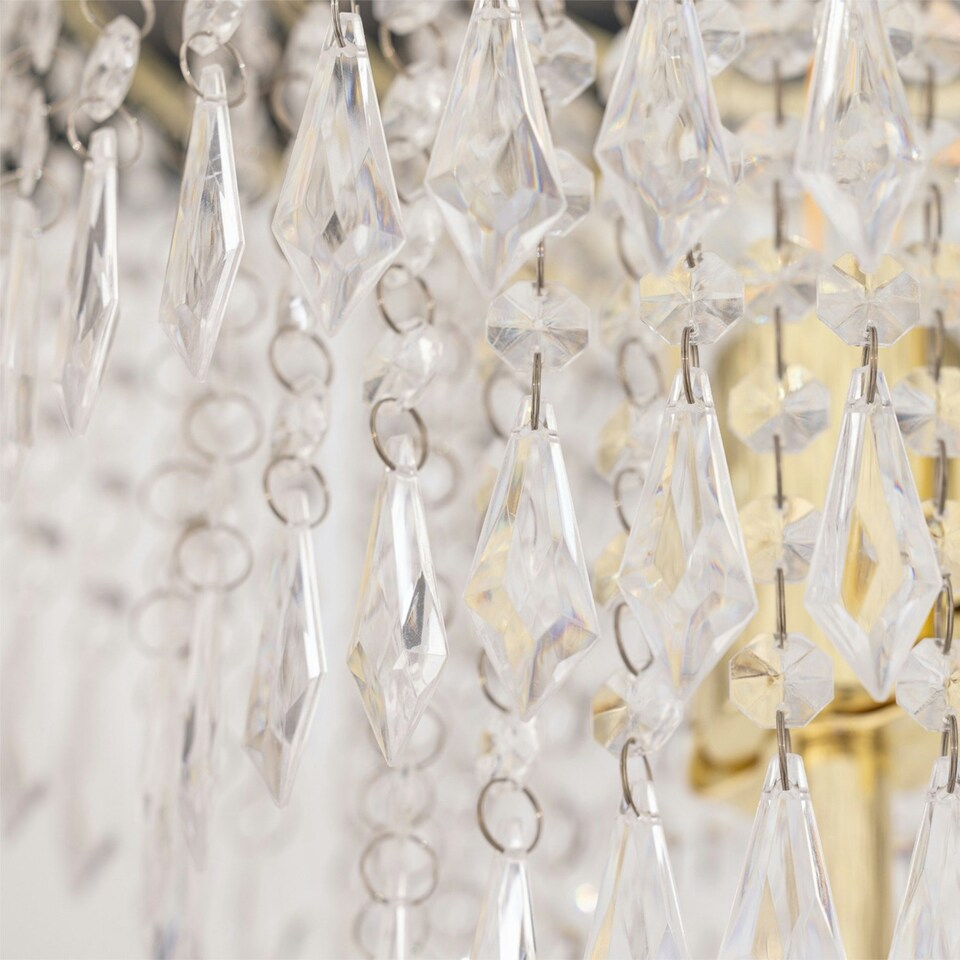 image 1 of First Choice Lighting Cascada Gold and Acrylic Crystal Jewelled Floor Lamp Gold | Clear