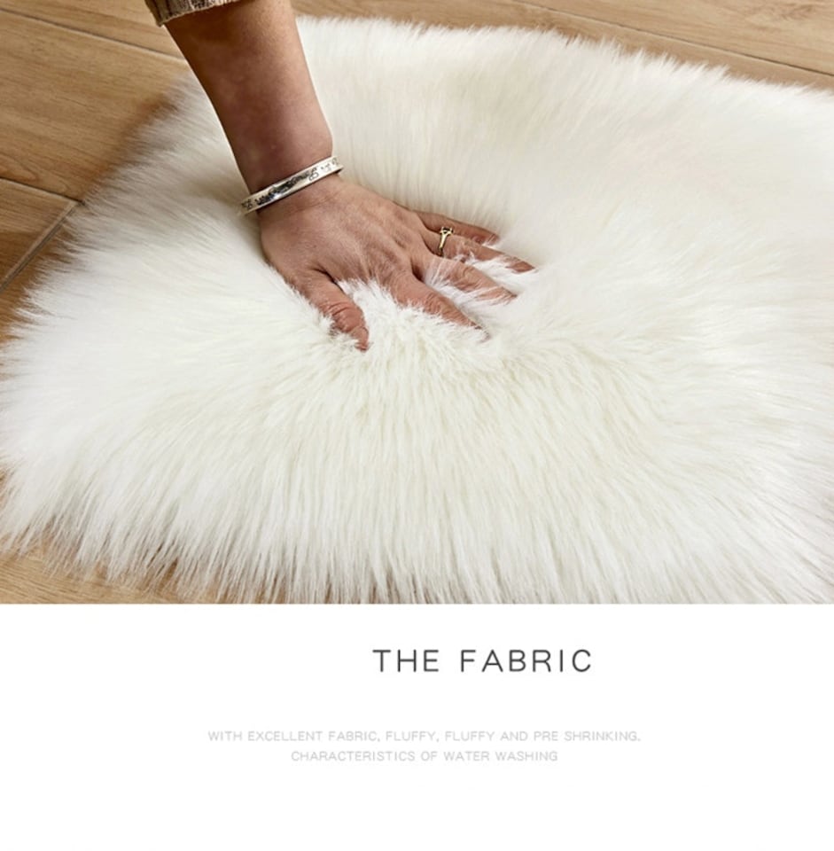 image 1 of Living and Home Heart Shaped Area Rug, White, 50cm L x 40cm W | White