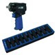 image 1 of 1/2" Drive Mini Air Impact Wrench Gun 680nm + Deep Impact Sockets 10 - 24mm
