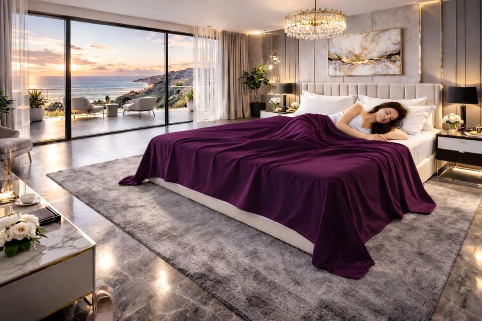 image 1 of HOMES-LINEN Polycotton Flat Sheet Easy Care Bed Sheet