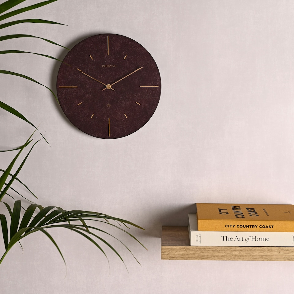 image 1 of Interval Resin Wall Clock 30cm - Amethyst & Gold Purple | Amethyst & Gold