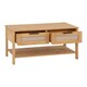 image 2 of Corona Rattan 2 Drawer Coffee Table - L50 x W90 x H43.5 cm - Distressed Wax Pine/Rattan Effect Brown