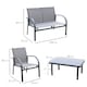 image 5 of Outsunny 4pcs Patio Furniture Set Garden Sofa Glass Top Coffee Table