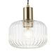 image 5 of COSYLYTE Clayton 3 Light Modern Ribbed Glass Bar Pendant Light - Brushed Brass Bronze | Brushed Brass