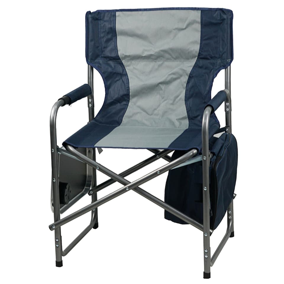 image 1 of Gr8 Garden Folding Directors Camping Chair Portable Seat with Side Table Storage Cooler Bag