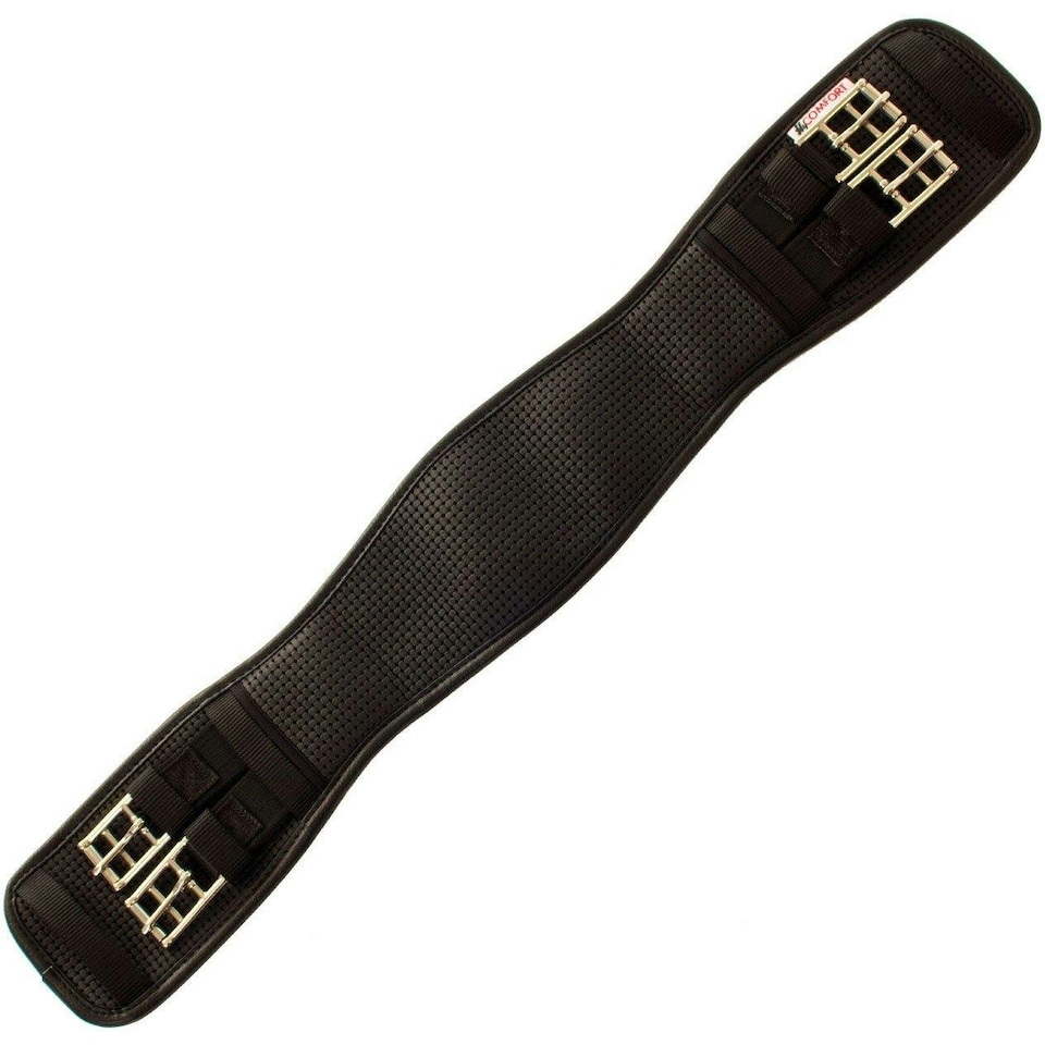 HyCOMFORT Waffle Dressage Girth With Elasticated Ends - Brown - 28in