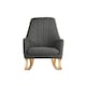 image 3 of Eden Deluxe Nursery Chair - Nursery Armchair, Night-time Feeds, Soothing Baby, Soft & Durable Woven Fabric & High Back Design Plus Cushion (Charcoal)