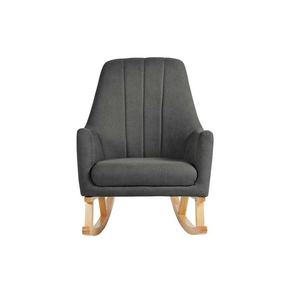 image 1 of Eden Deluxe Nursery Chair - Nursery Armchair, Night-time Feeds, Soothing Baby, Soft & Durable Woven Fabric & High Back Design Plus Cushion (Charcoal)