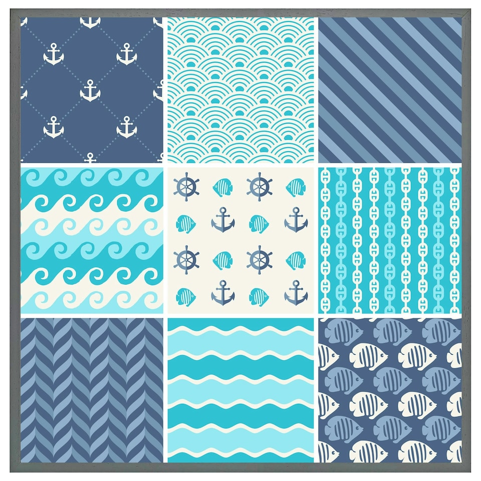 image 1 of Nautical tiles (Picutre Frame) Brown | Oak | XL