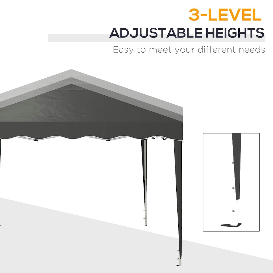 image 1 of Outsunny 3x3(m) Pop Up Gazebo Marquee Tent for Garden w/ Carry Bag Grey
