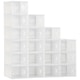 image 1 of HOMCOM 18PCS Stackable Clear Plastic Shoe Storage Box for UK/EU Size 8.5/43