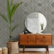 image 2 of Holden Décor Delano Geometric Textured Wallpaper - Grey/Rose Gold - 10m x 53cm Grey