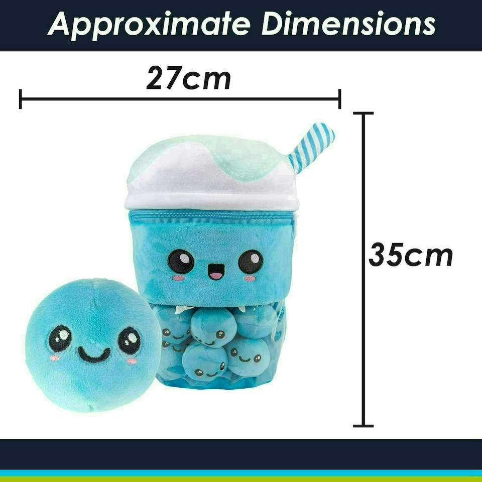 image 1 of Boba Tea Soft Toy Cute Plushie Huggable Cuddly Stuffed Toy Gift 35cm Blue