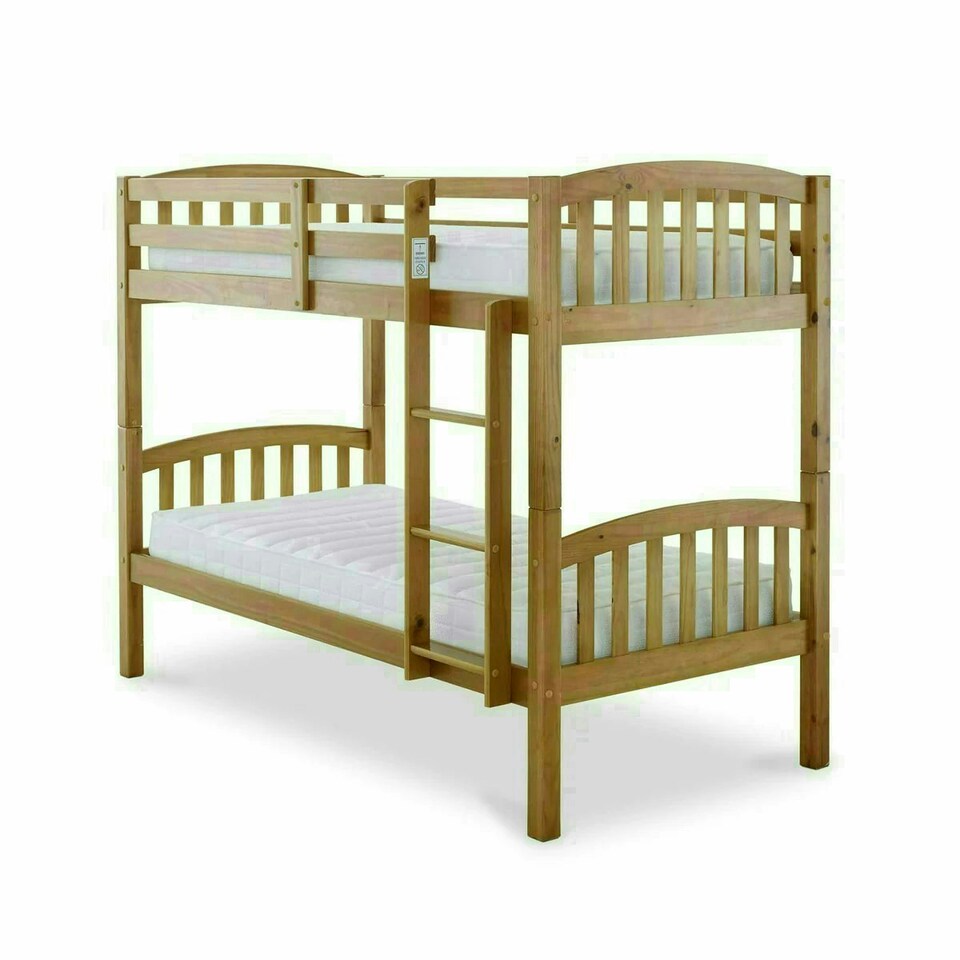 image 1 of Mya Pine Bunk Bed And Noah Memory Foam Mattresses