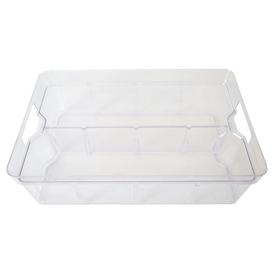 image 1 of 3 x Medium (36.5cm x 27.5cm x 10.5cm) Adjustable Plastic Modular Storage Compartment Organisers Great For Crafts, Makeup & Food Clear