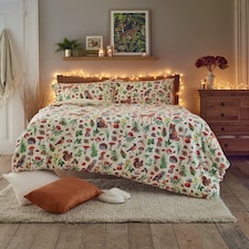 Woodland Animals Fleece Duvet Set with Sherpa Back – Warm & Cosy Autumn Bedding Multi | Double