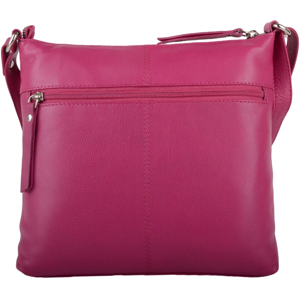 image 1 of London Leathergoods Womens Premium Genuine Leather Cross Body / Shoulder Bag | Pink | Magenta