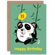 image 1 of Kawaii Swing Panda 11 Year old Child Kids 11th Birthday Card