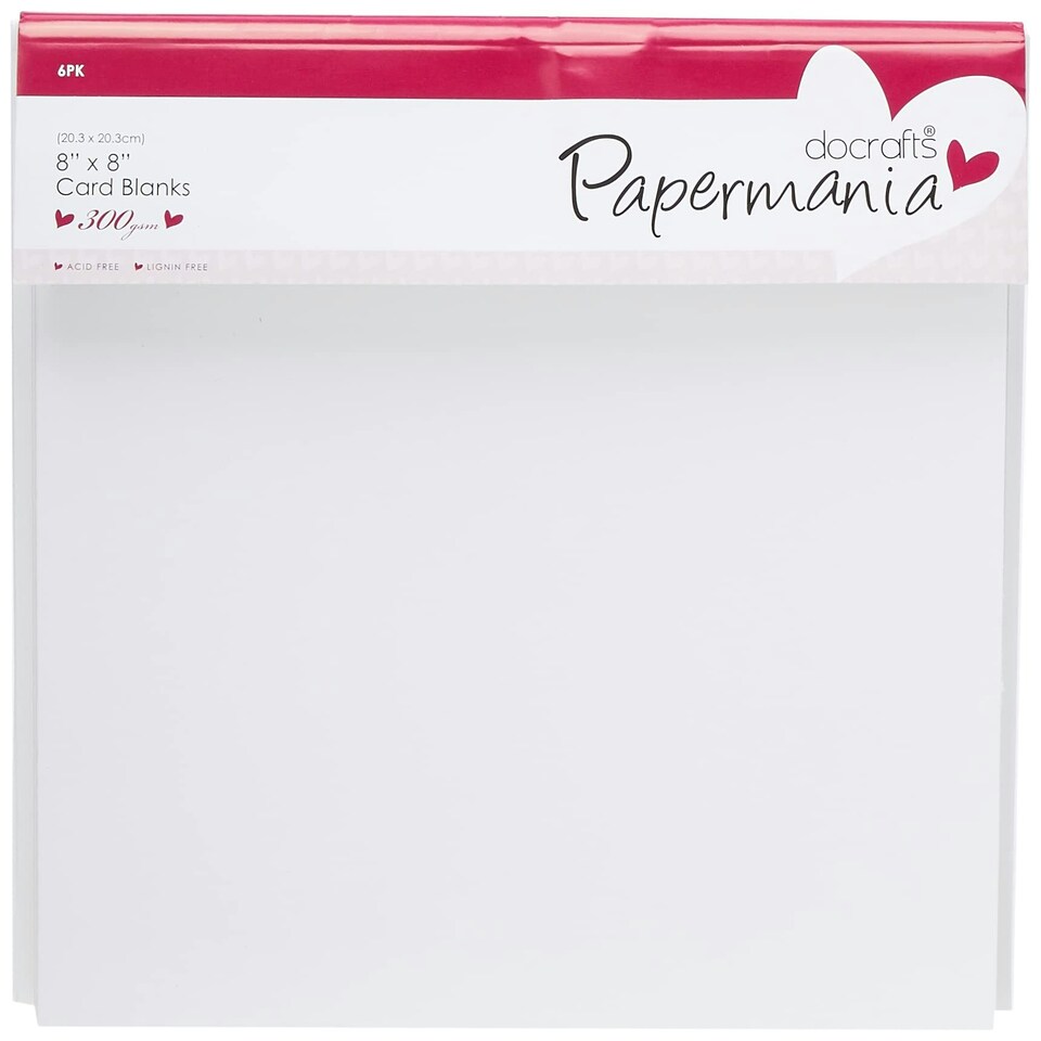 8 x 8 Cards/Envelopes (6pk, 300gsm) - White N/A | One Size