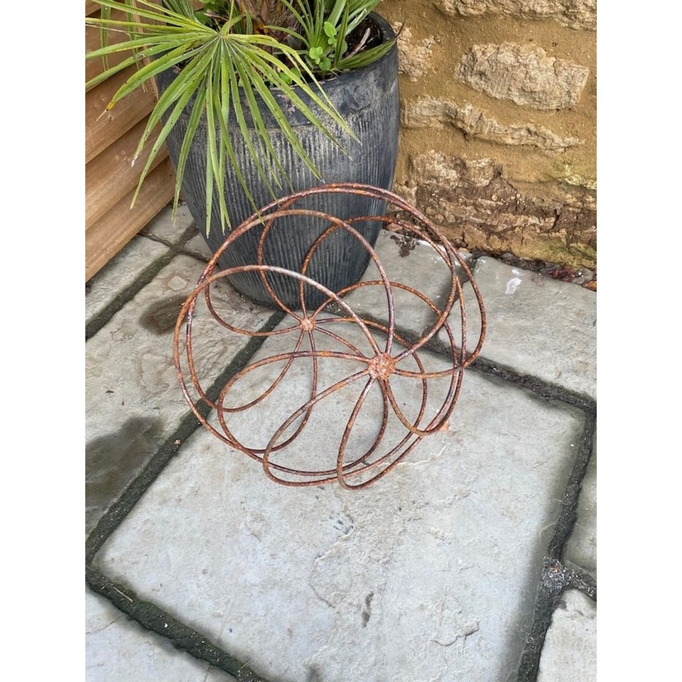 image 1 of Sphere Plant Pins/ Garden Art - Bare Metal/Ready to Rust