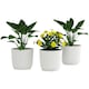image 1 of Outsunny Set of 3 Round Plant Pots Outdoor 22cm for Garden, White 