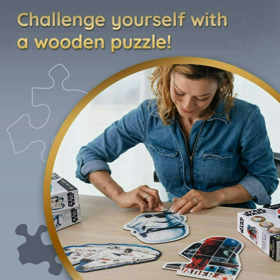 image 1 of Trefl Darth Vader Wooden Puzzle - 160 Pieces