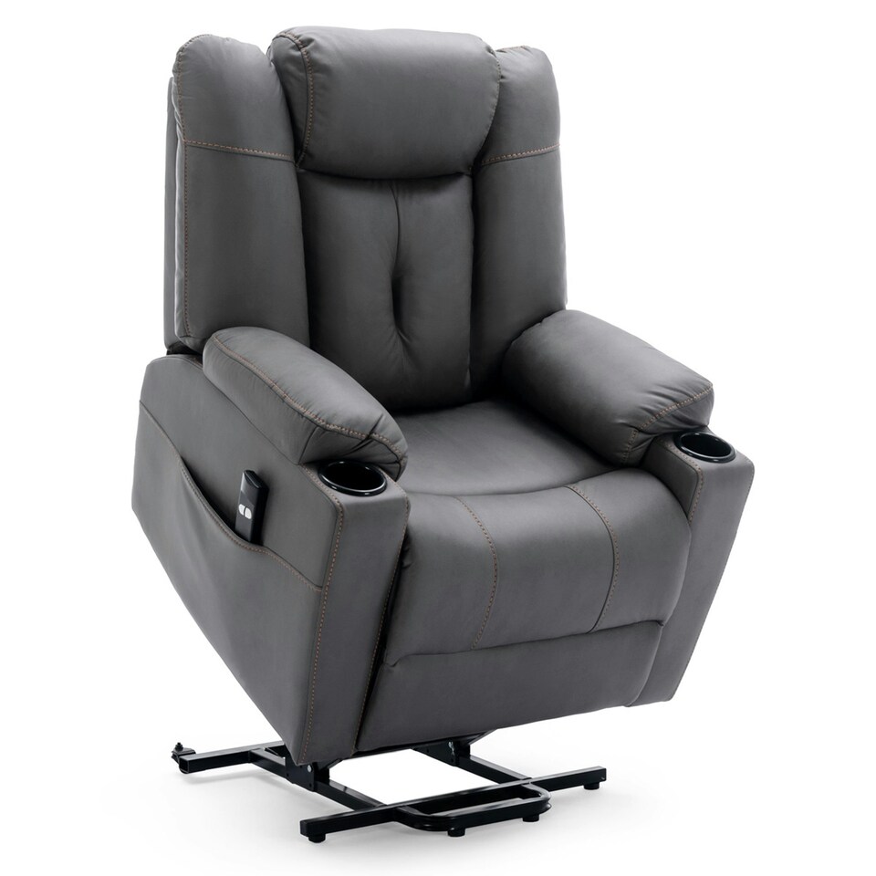 image 1 of Afton Technology Fabric Single Motor Rise Recliner Lift Mobility Chair (Charcoal)