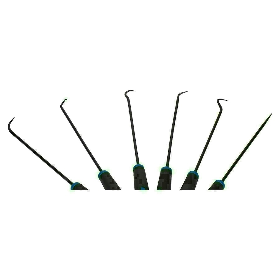 image 1 of 6pc 240mm Long Reach Hook And Pick Set For O Rings Hoses Clips Seals Clamps