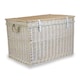 image 1 of Large White Wash Finish Storage Wicker Basket | White | White | L