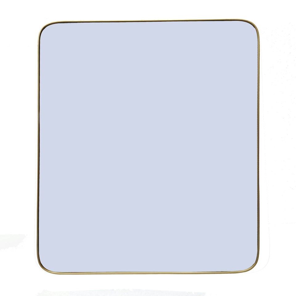image 1 of Interiors By Premier Gold Effect Frame Wall Mirror With Deep Frame, Large Rectangle Decorative Mirror With Soft Rounded Corners Clear