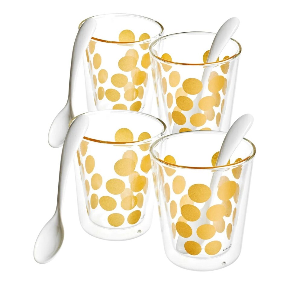 image 1 of Zak Double Wall Espresso Cup Set with Spoon - 200ml
