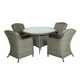 image 1 of Paris 4 Seater Round Table with Cushions - Synthetic Rattan - H74 x W110 x L110 cm - Grey