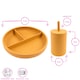 image 3 of Tiny Dining 4pc Baby Silicone Suction Weaning Set - Ochre