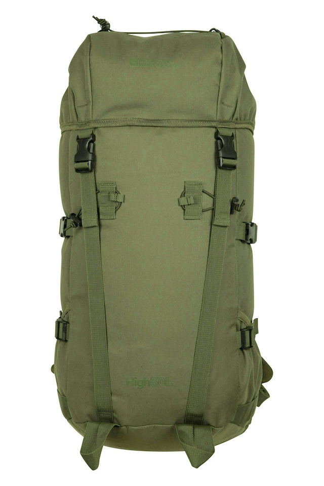 image 1 of Mountain Warehouse Large 50L Backpack Rucksack Hiking Walking Camping Bag | Green
