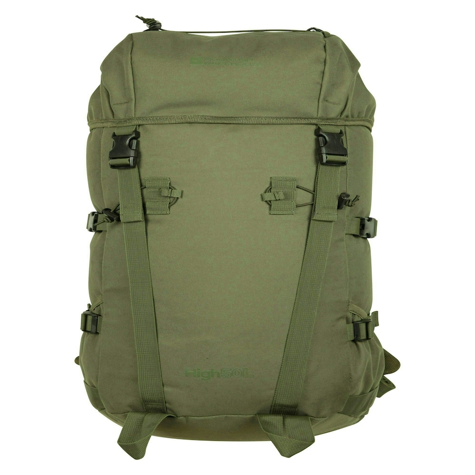 image 1 of Mountain Warehouse Large 50L Backpack Rucksack Hiking Walking Camping Bag Green