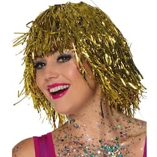 Metallic Gold Tinsel Wig