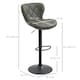 image 3 of HOMCOM Adjustable Height Bar Stools Set of 2 Swivel Barstool Dark Grey