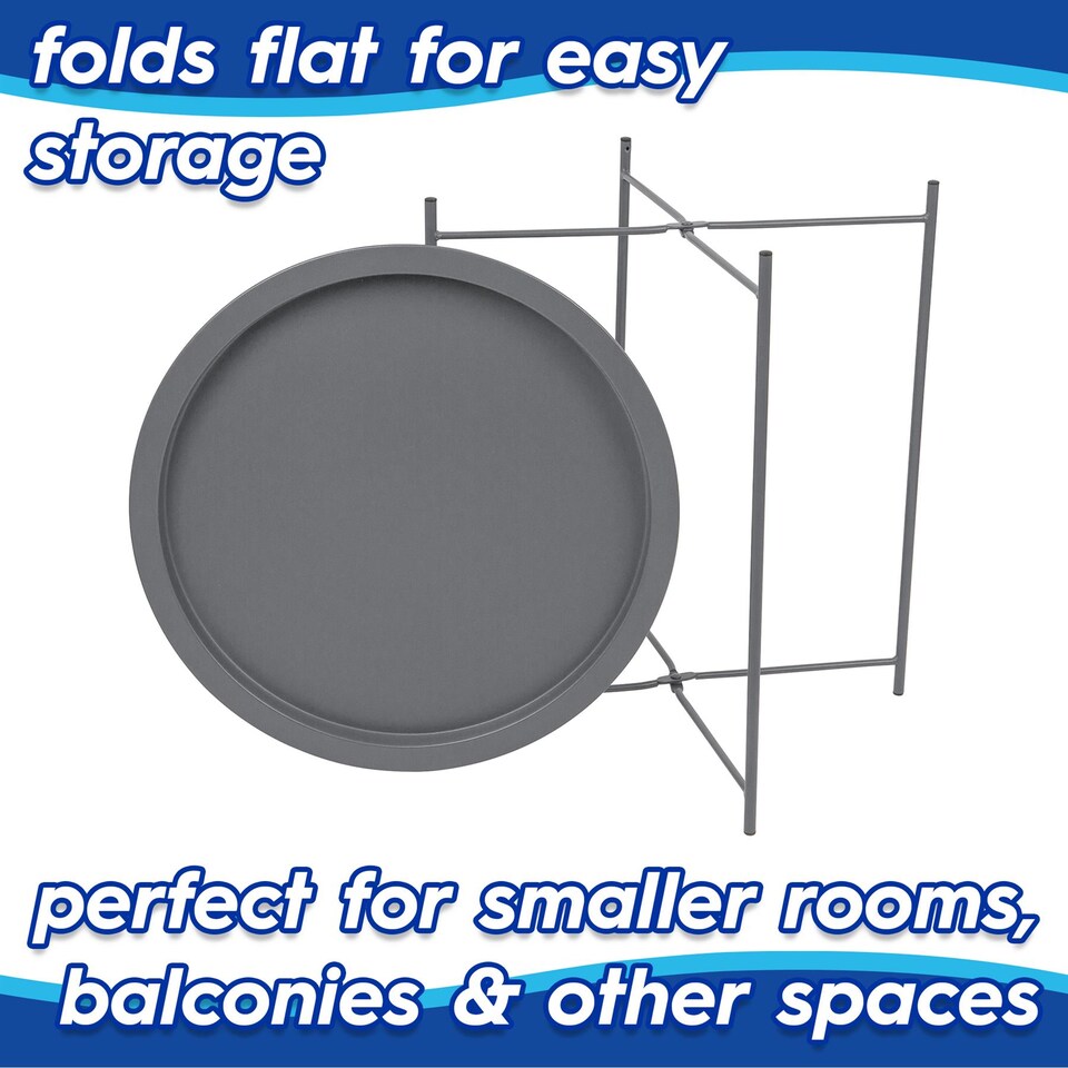 image 1 of Harbour Housewares Round Steel Tray Tables - Matt Black - Pack of 2