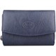 image 2 of London Leathergoods Womens Multi-Functional Buffled Crumple Leather RFID Protected Money Credit Card Purse | Blue | Navy