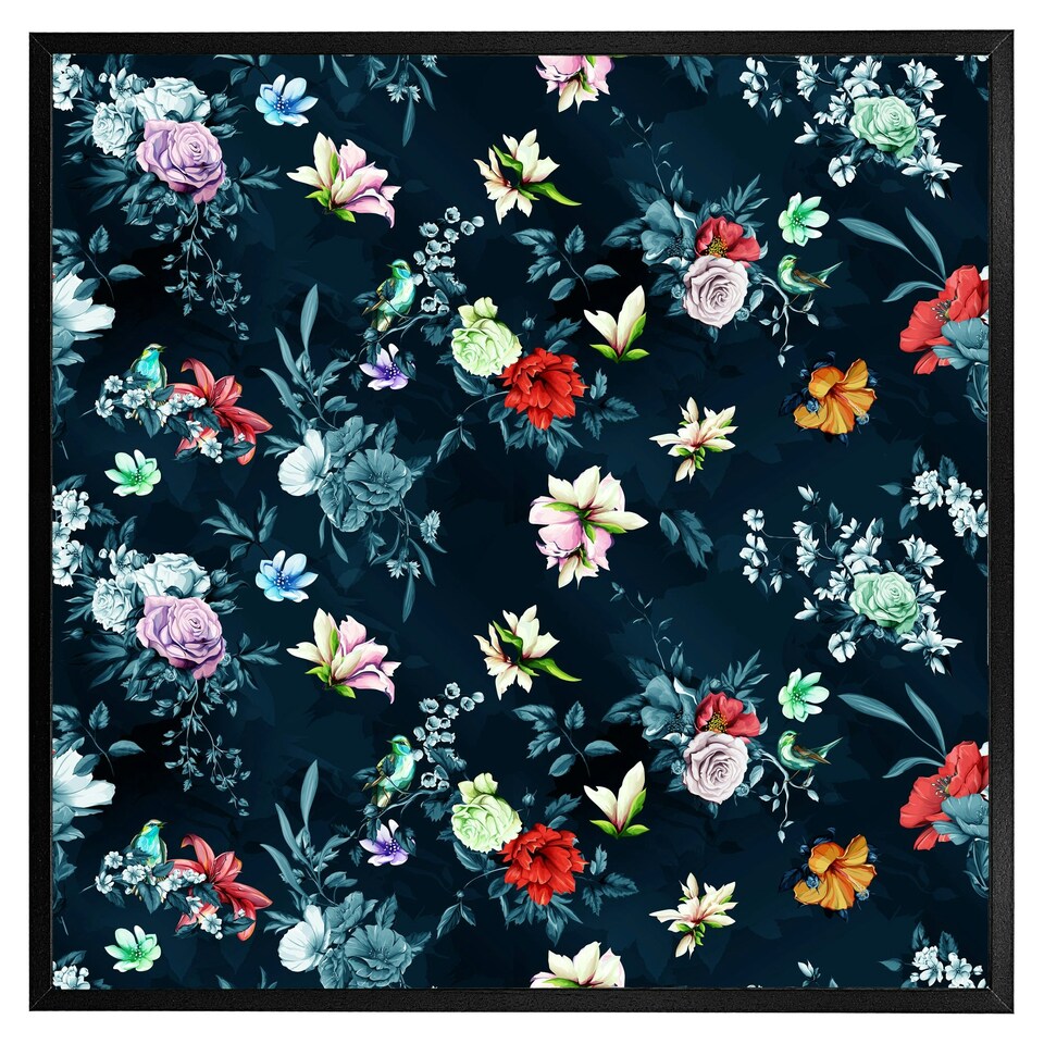 image 1 of Roses & other bright flowers (Picutre Frame) Grey | L
