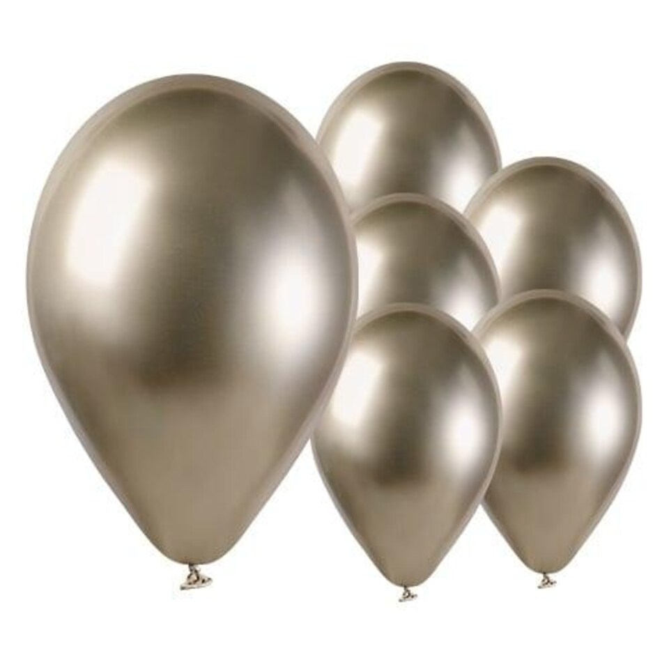 image 1 of Shiny Prosecco Gold Bio Latex Balloons 33cm / 13 in - Pack of 6